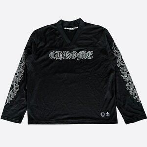 Chrome Hearts Black & White Floral Nylon Mesh Longsleeve Jersey
